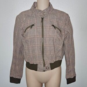 Miss Lili Plaid Bomber Jacket